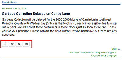 News Flash Social Sharing